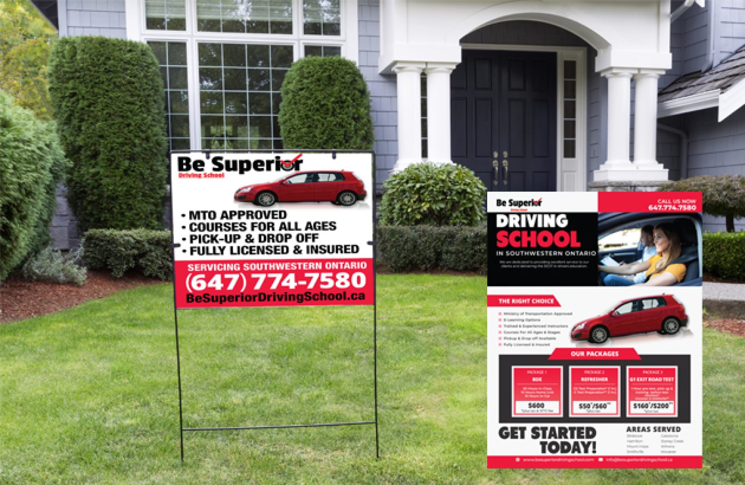 A-Frame Hamilton Printing, Oakville Printing, Annex Graphics, Be Superior Driving School