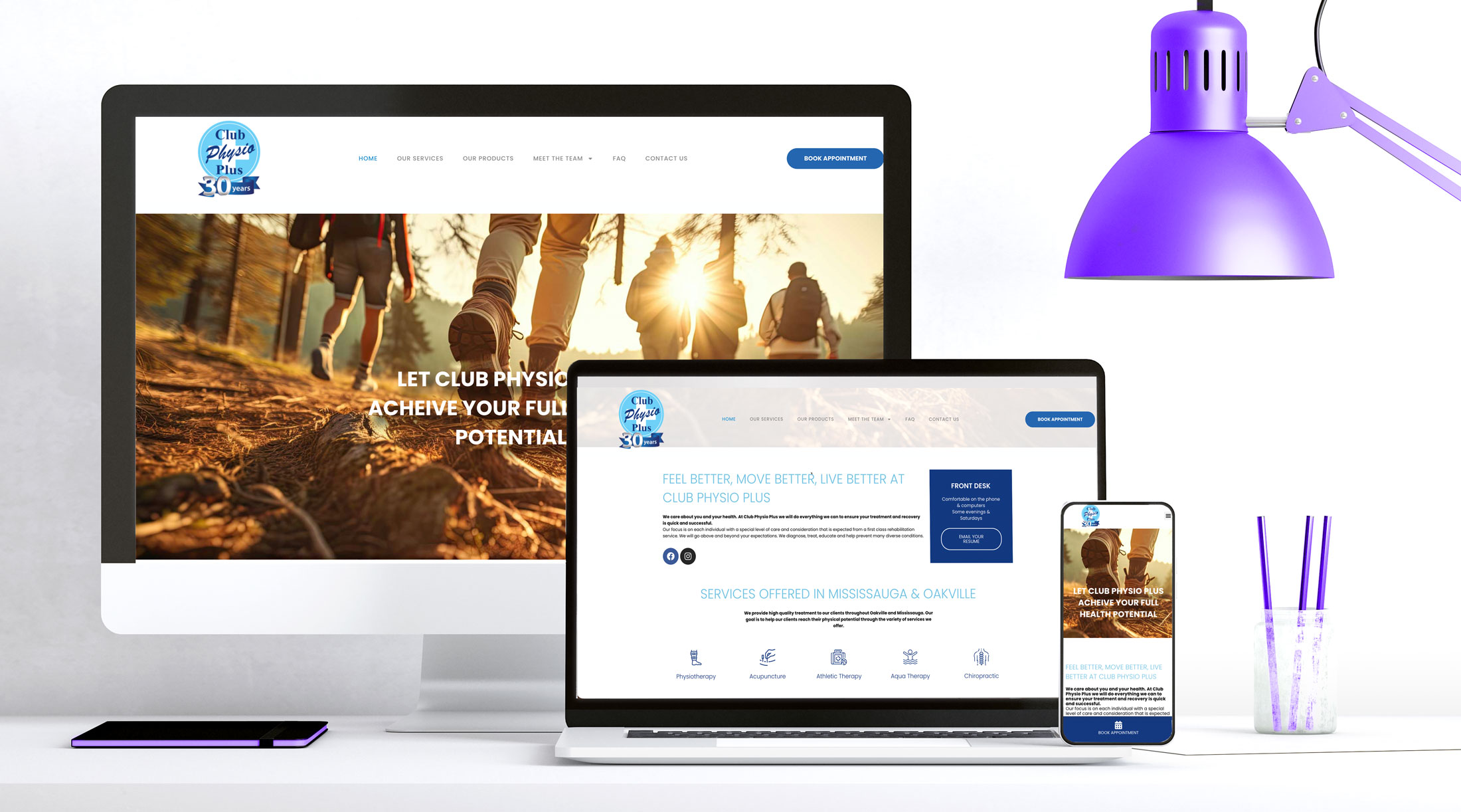 Club Physio Plus Website Design