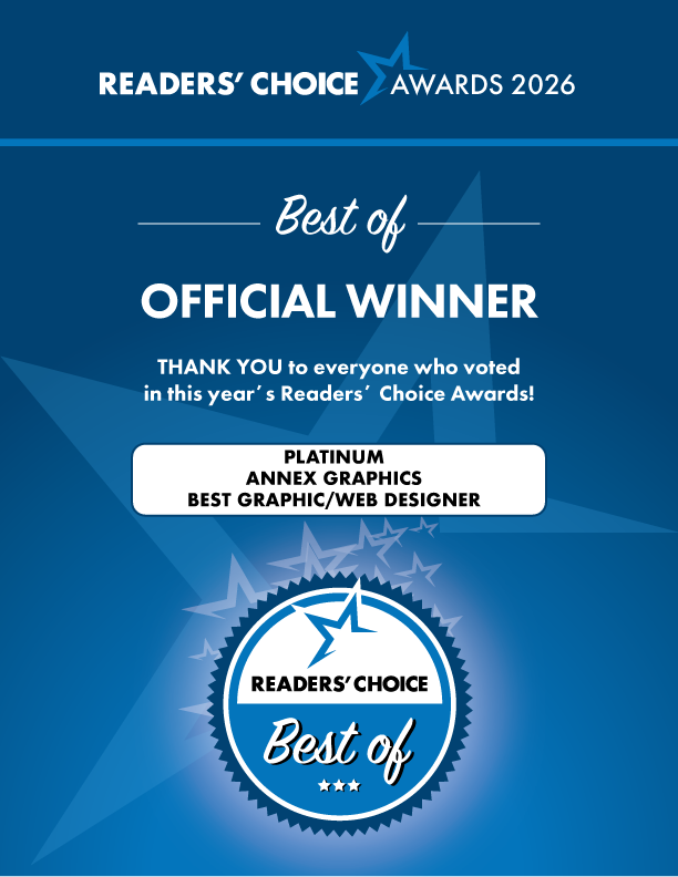 Readers' Choice 2026 Platinum Award Best Graphic/Web Designer